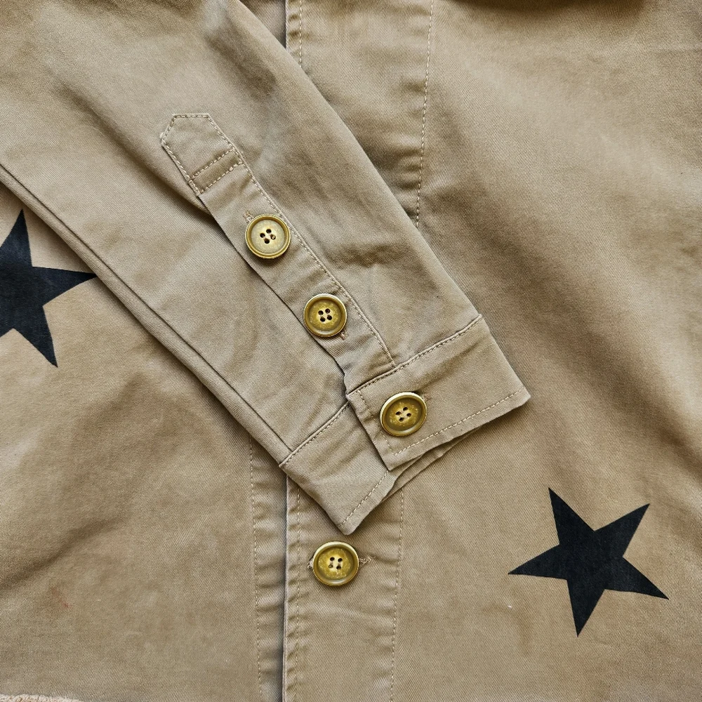 Cezele Military Jacket Stars Royal Honor Army Green Fatiques Black Buttons M - Picture 8 of 17